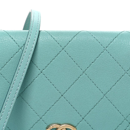 Chanel Goatskin Stitched Casual Trip Messenger Flap Light Blue 7 of 10