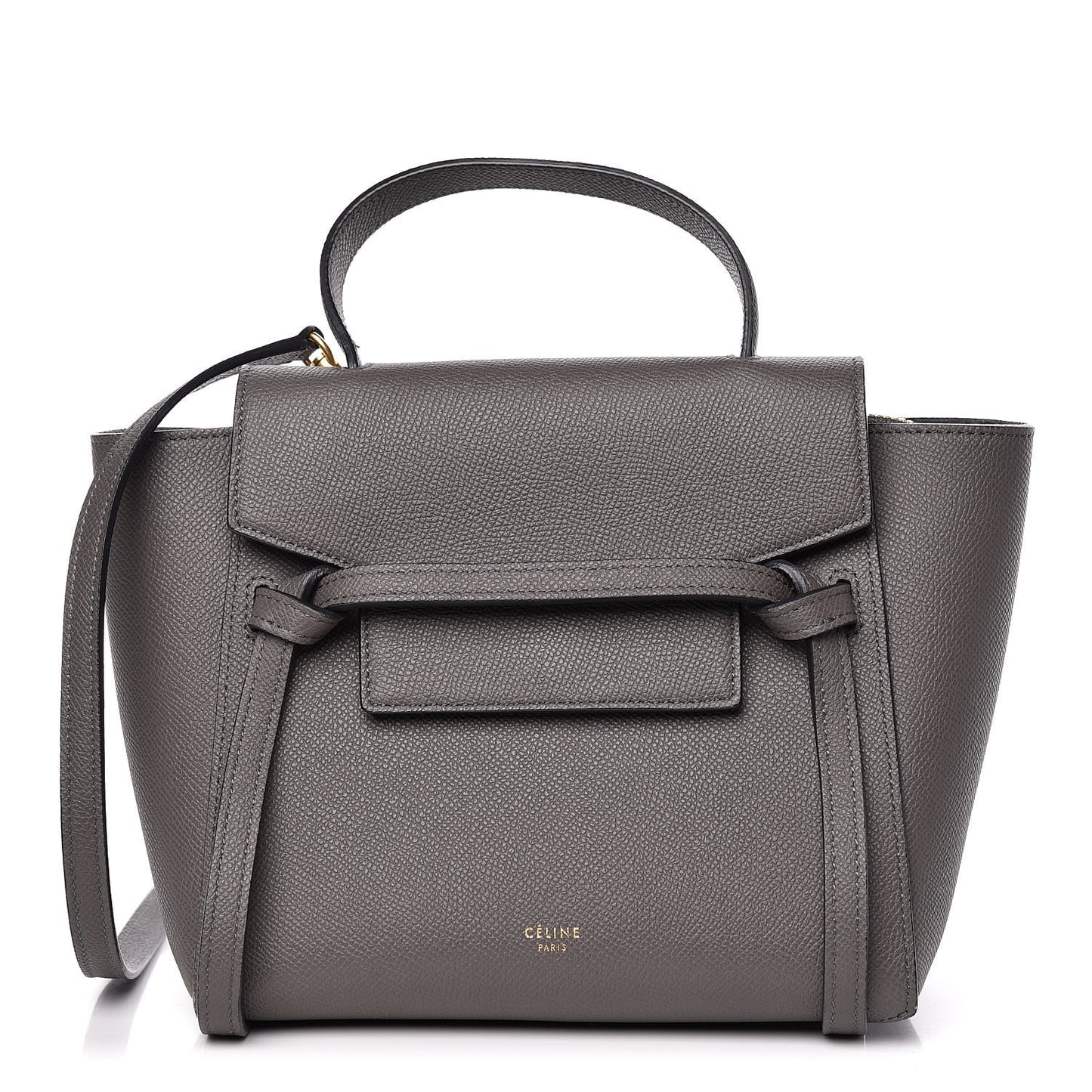 Grained Calfskin Nano Belt Bag Grey