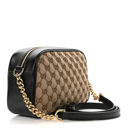 Gucci Monogram Matelasse Diagonal Small GG Marmont Chain Shoulder Bag Beige Black 3 of 10