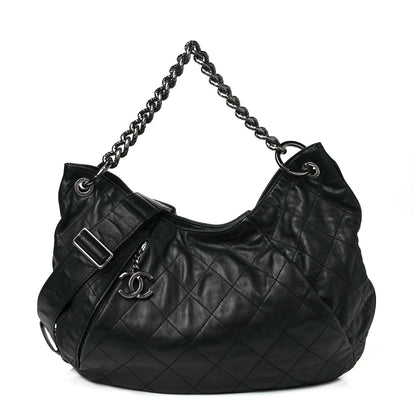 Chanel Calfskin Coco Pleats Hobo Black 1 of 8