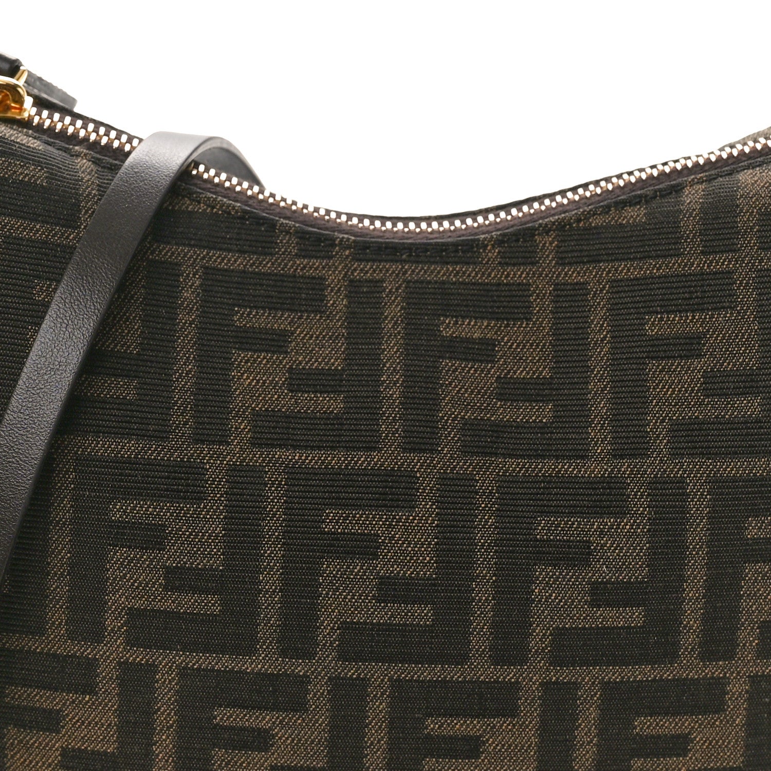 Fendi Fabric Jacquard Vitello Grace FF 1974 Mini Fendigraphy Hobo Bag Tobacco Moro Ebano 8 of 11