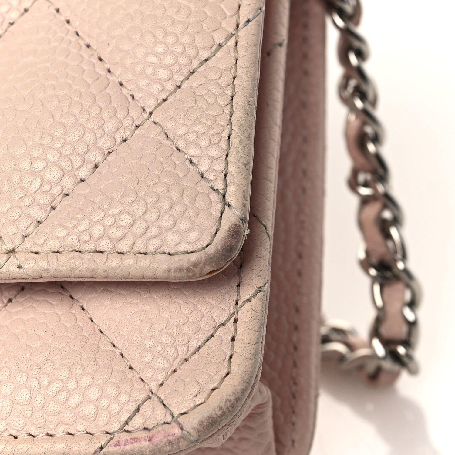 Chanel Caviar Quilted Wallet On Chain WOC Light Pink 13 of 15