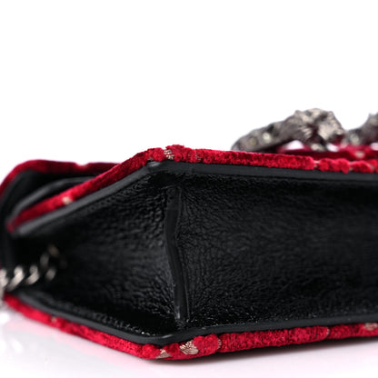Gucci Velvet GG Monogram Super Mini Dionysus Shoulder Bag Red Cipria Black 7 of 8