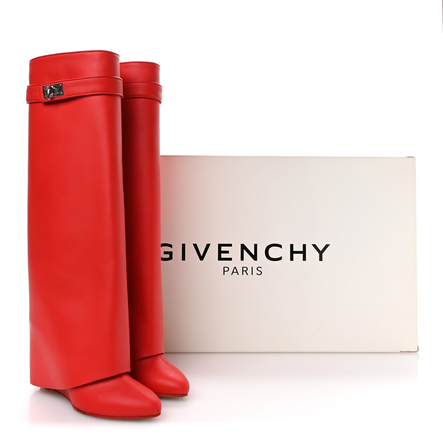Givenchy Calfskin Newton Over The Knee Boots 39 Rouge 9 of 9