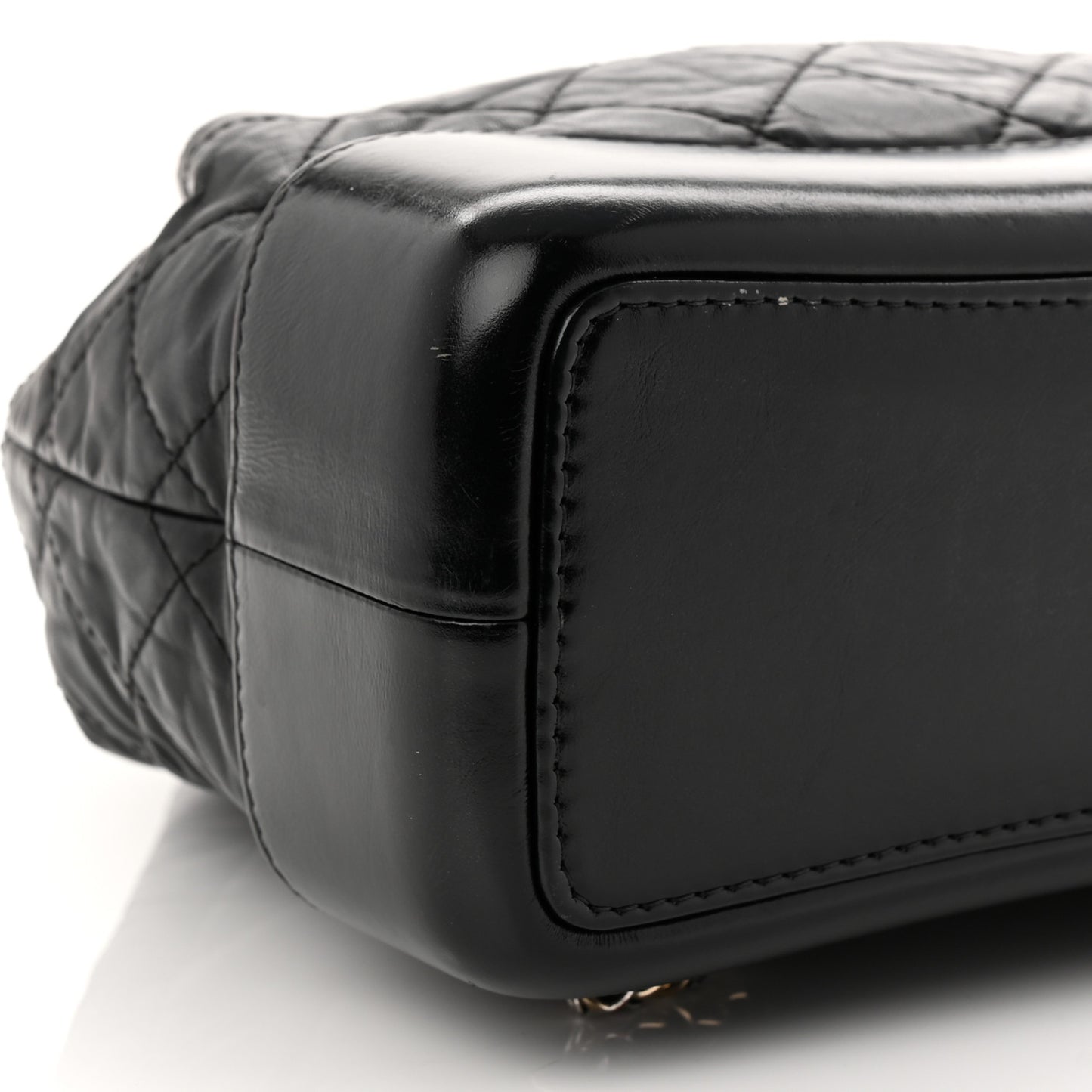 Aged Calfskin Quilted Small Gabrielle Backpack Black