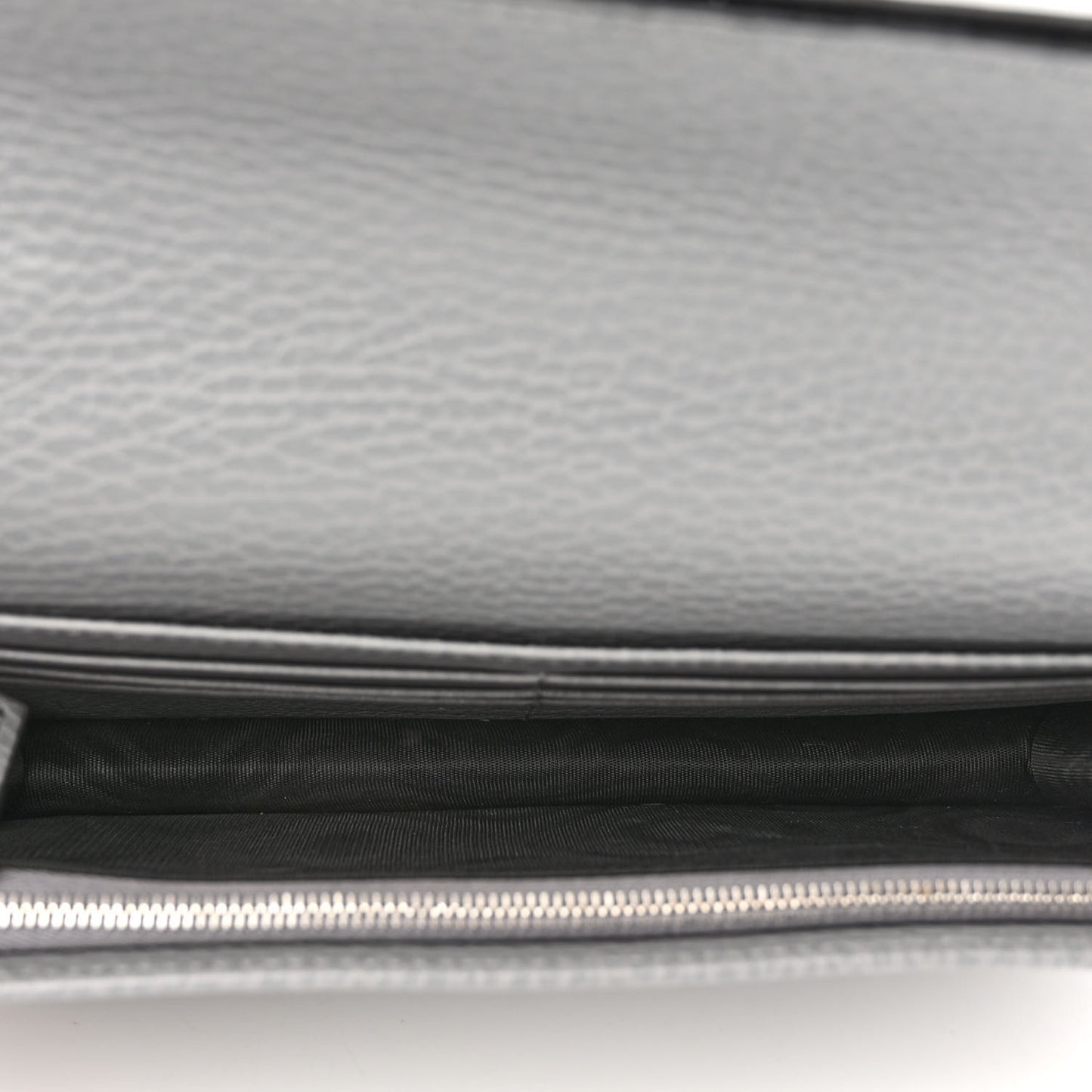 Dollar Calfskin Enamel Monochrome Mini GG Marmont Chain Wallet Deep Grey