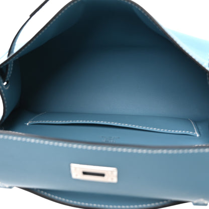 Hermes Swift Kelly Pochette Clutch Blue Jean 4 of 11