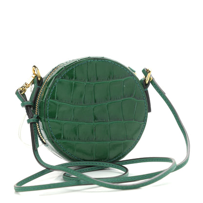 Chloe Calfskin Crocodile Embossed Mini C Round Crossbody Woodsy Green 3 of 12