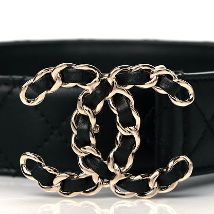 Chanel Calfskin Quilted CC Chain Belt 70 28 Black 2 of 6