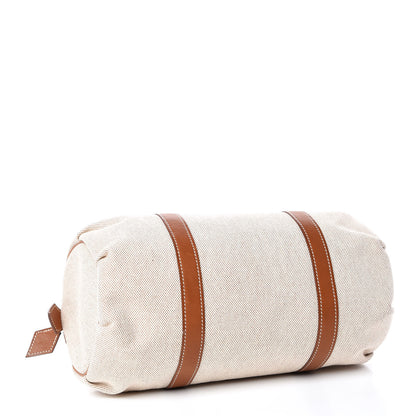 Hermes Toile Natural Barenia Polochon Mademoiselle Bag 4 of 10
