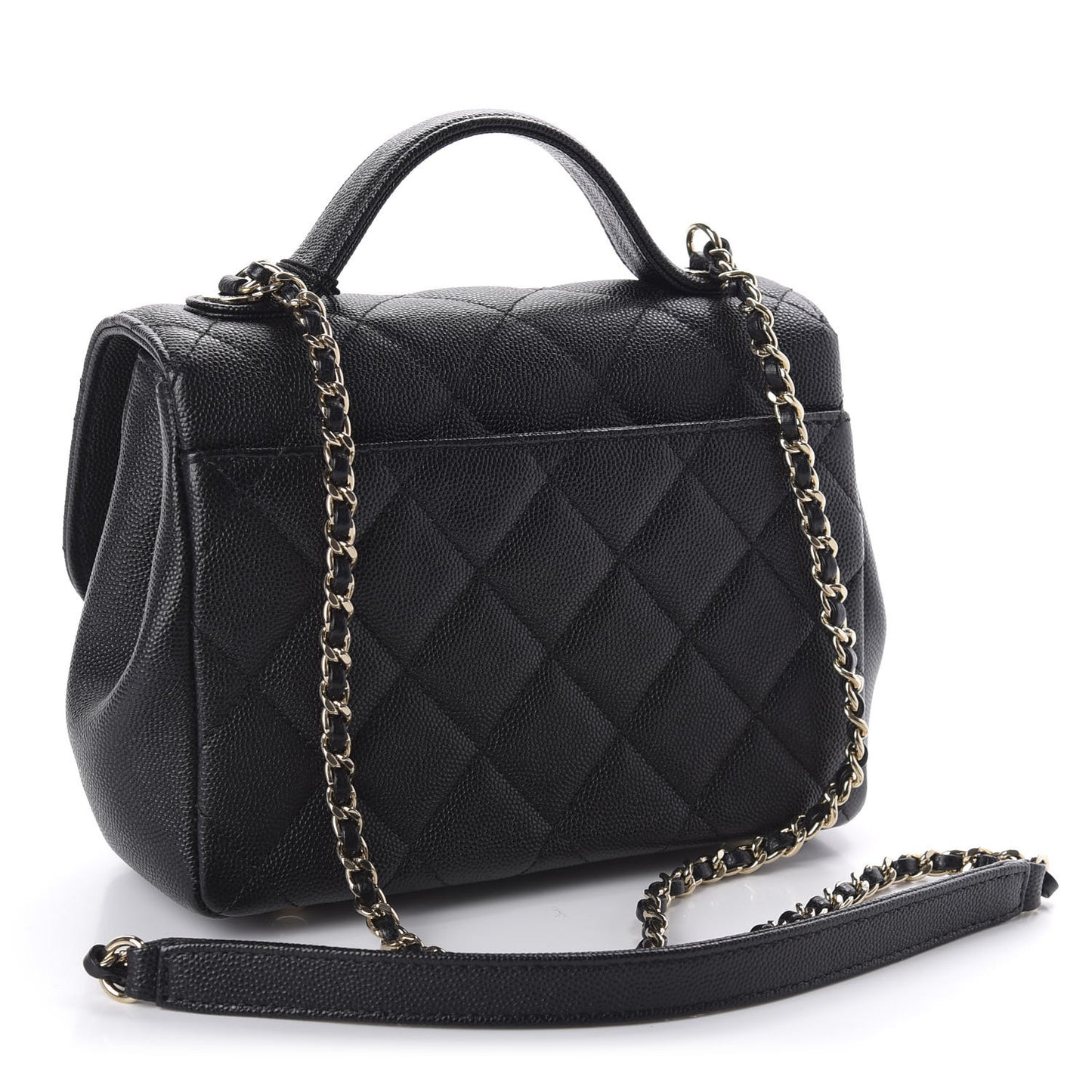 Caviar Quilted Small Business Affinity Flap Black