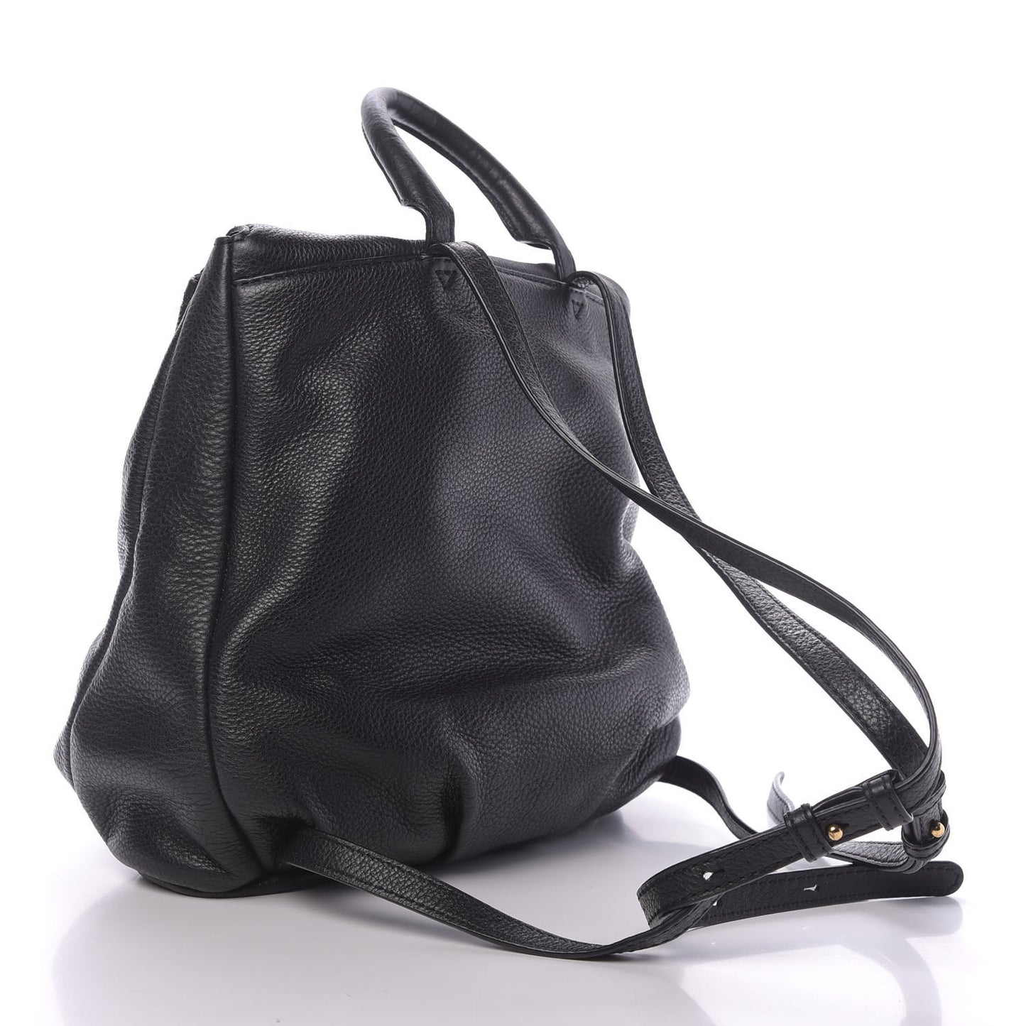 Pebbled Calfskin Backpack Black