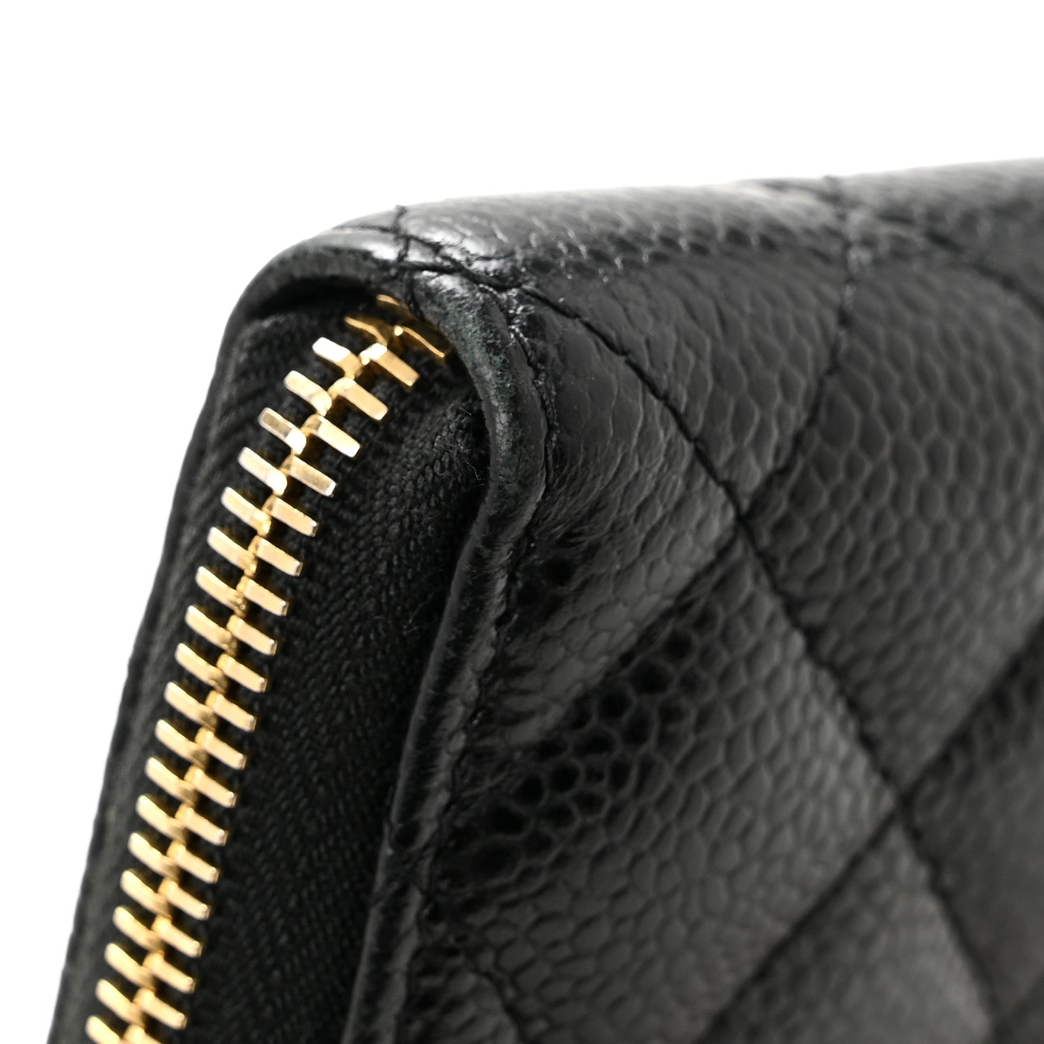 Chanel Caviar Quilted Large Gusset Zip Around Wallet Black 10 of 13
