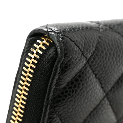 Chanel Caviar Quilted Large Gusset Zip Around Wallet Black 10 of 13