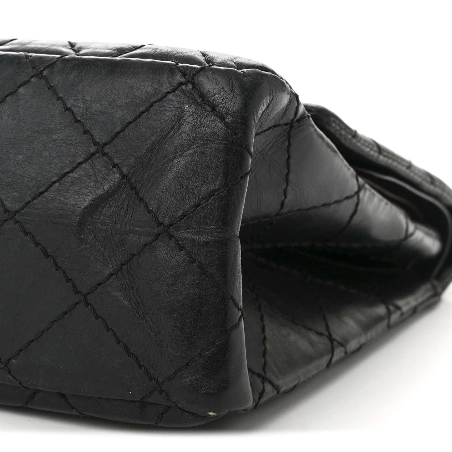 Aged Calfskin Quilted 2.55 Reissue 226 Flap Black
