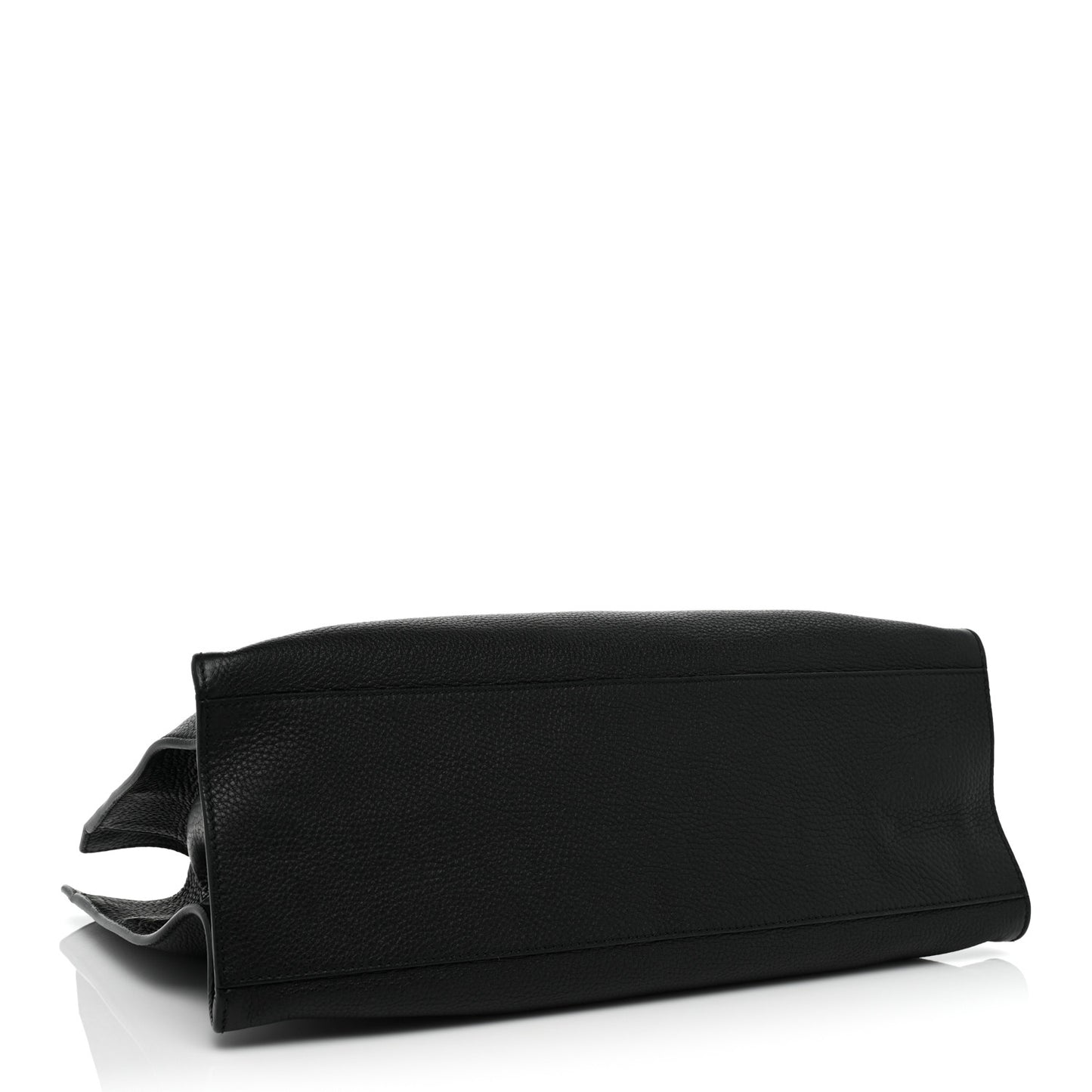 Calfskin Medium Bamboo Daily Shopper Black