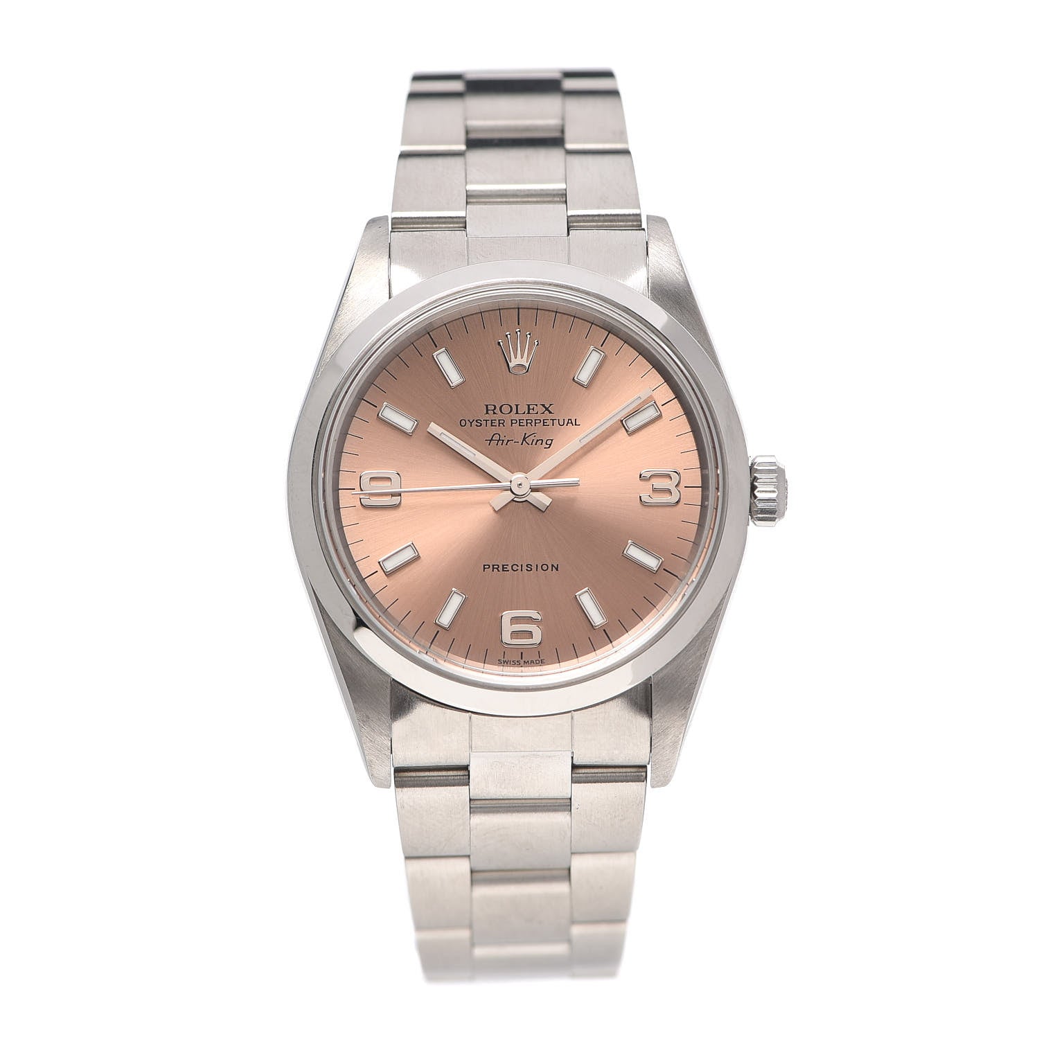 Rolex Stainless Steel 34mm Air-King Oyster Perpetual Precision Watch Pink 14000 1 of 5