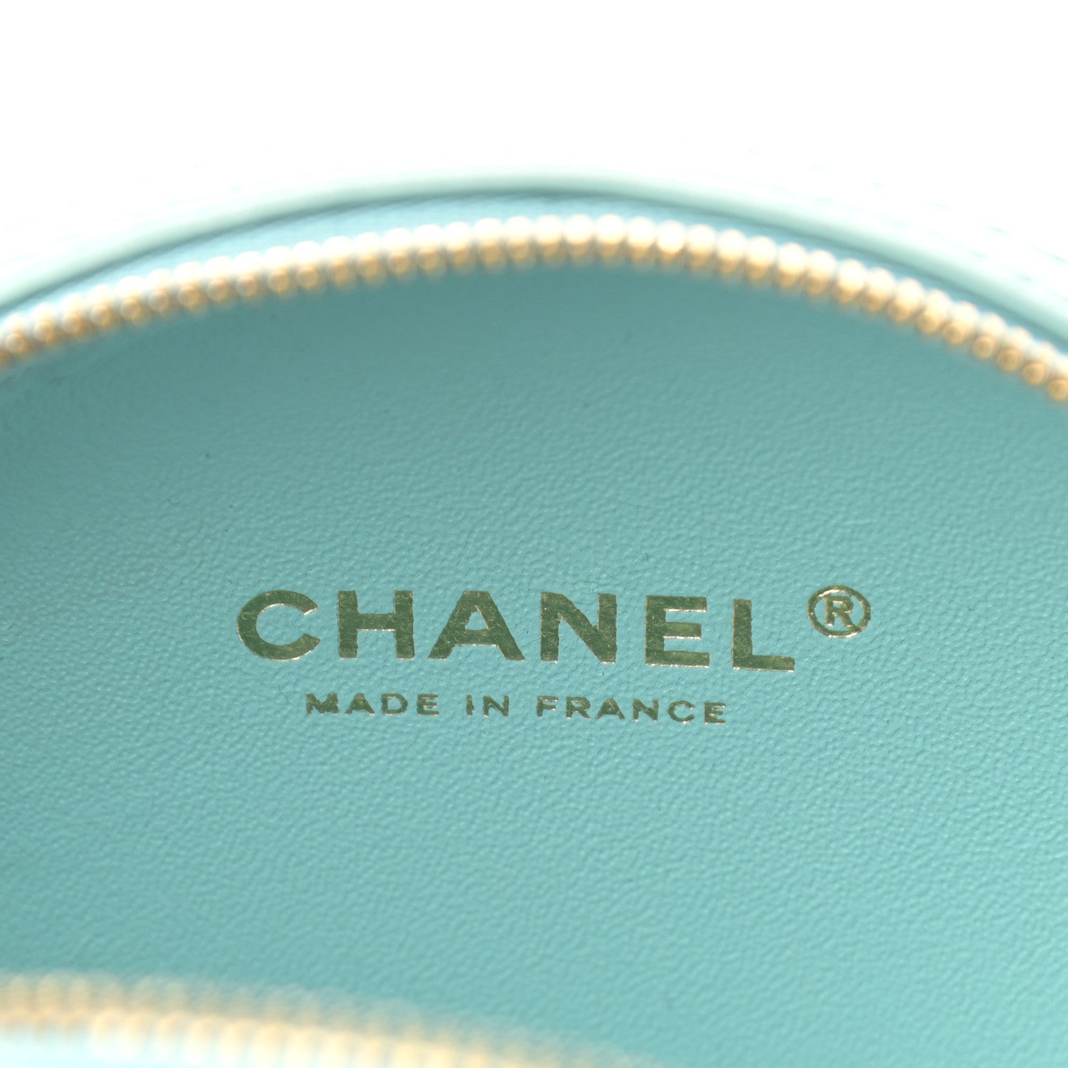 Chanel Iridescent Lambskin Round Clutch With Chain Light Blue 6 of 10