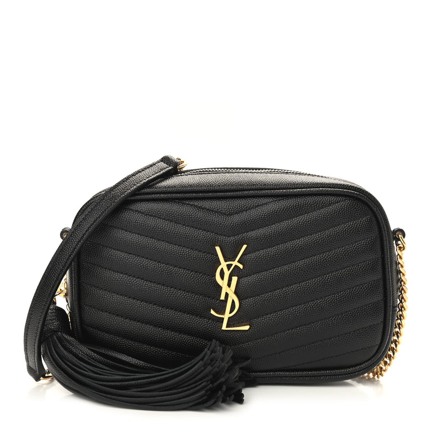 Saint Laurent Grain De Poudre Matelasse Monogram Mini Lou Camera Bag Black 1 of 9