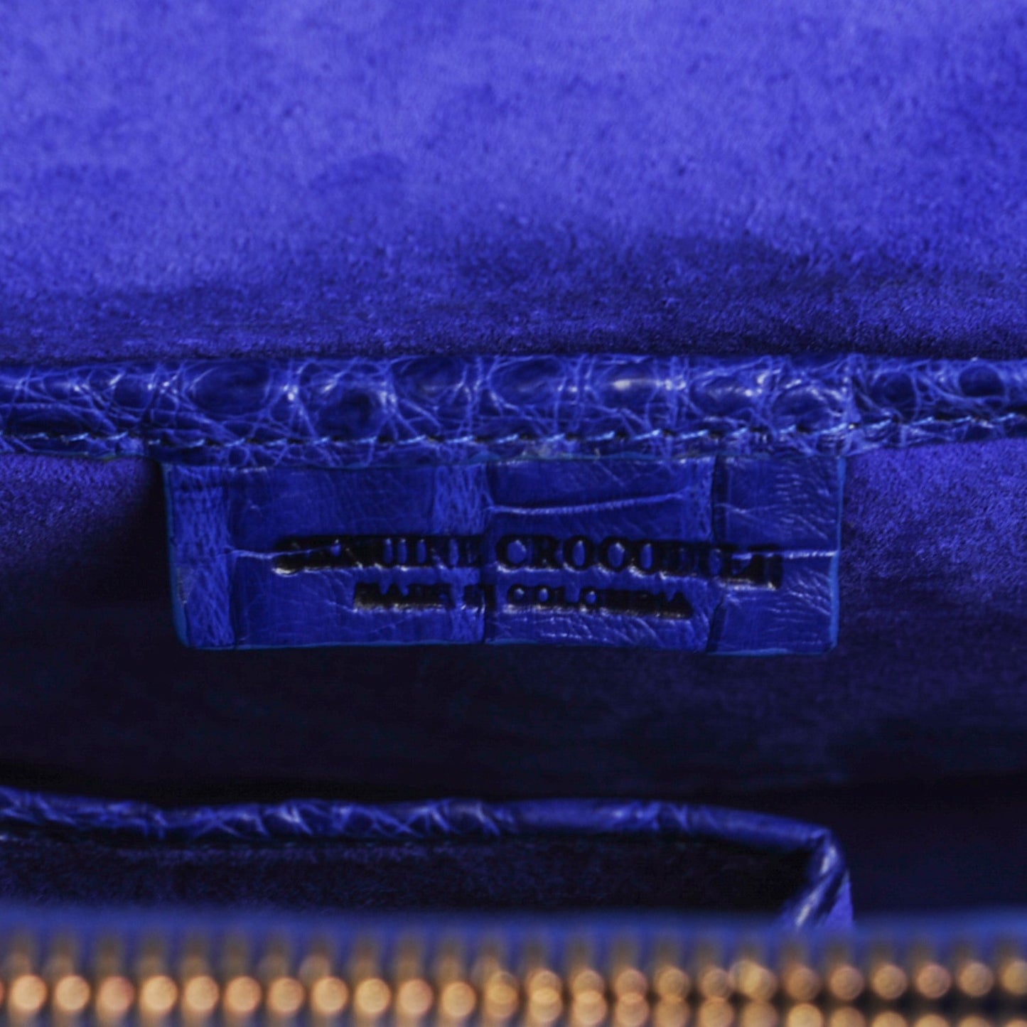 Crocodile Medium Zip Tote Cobalt