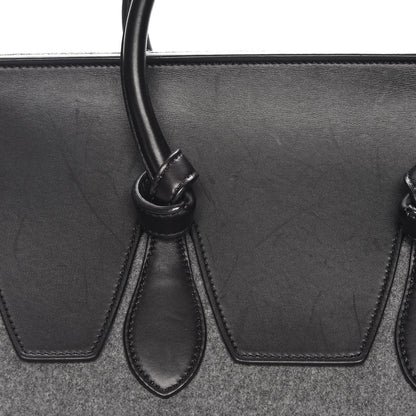 Celine Felt Calfskin Medium Tie Knot Tote Grey Black 8 of 9