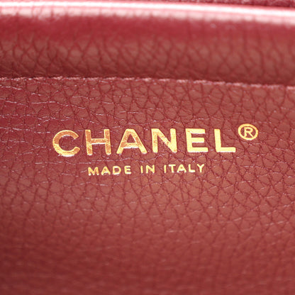 Chanel Grained Calfskin Stitched Urban Essentials Small Shopping Bag Burgundy 6 of 10