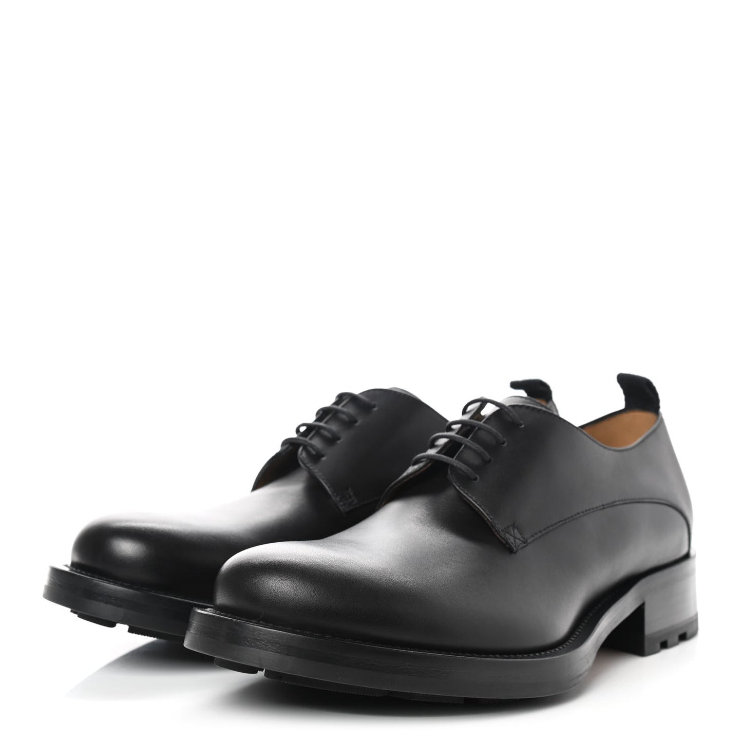 Calfskin Mens Derby Roman Stud Loafers 43 Black