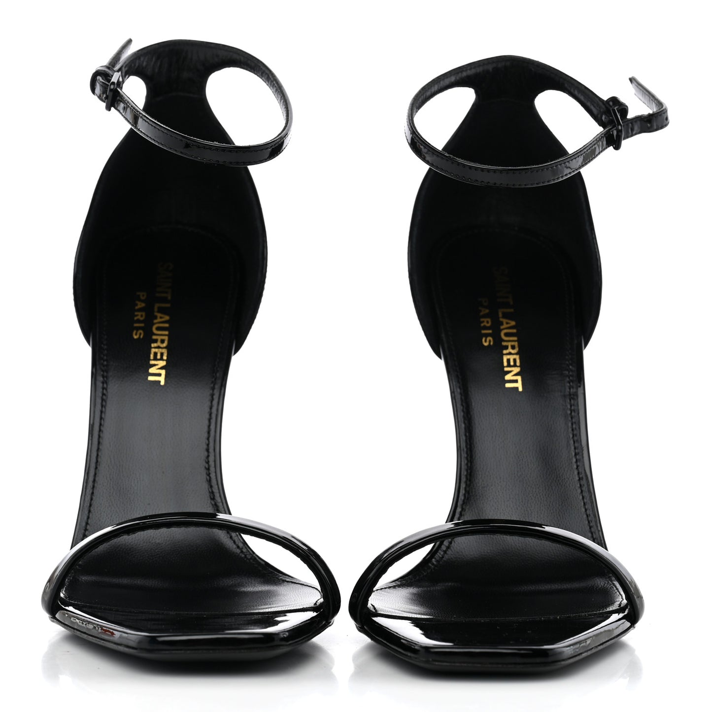 Patent Calfskin Opyum 110 Sandals 37.5 Black