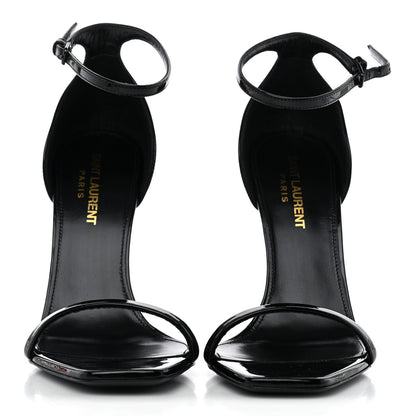 Saint Laurent Patent Calfskin Opyum 110 Sandals 37.5 Black 2 of 9