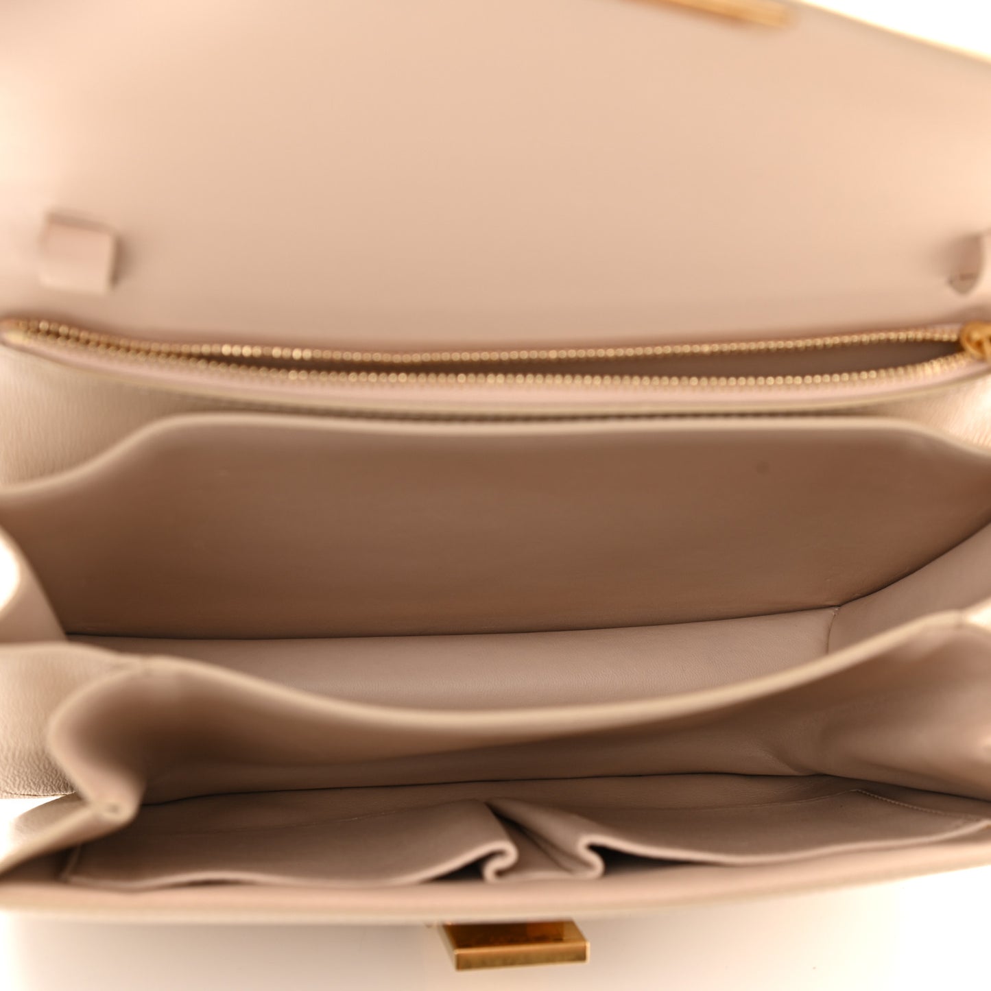 Liege Calfskin Medium Classic Box Flap Bag Powder