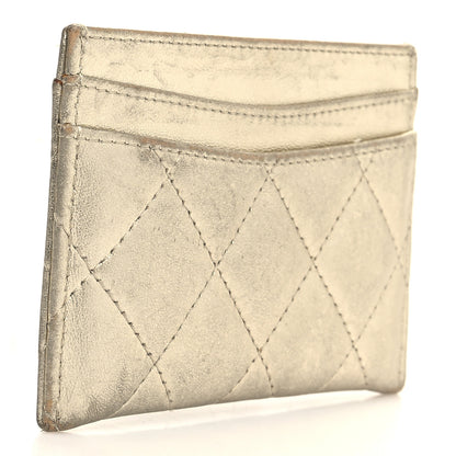 Chanel Metallic Lambskin Quilted CC Card Holder Gold 3 of 13