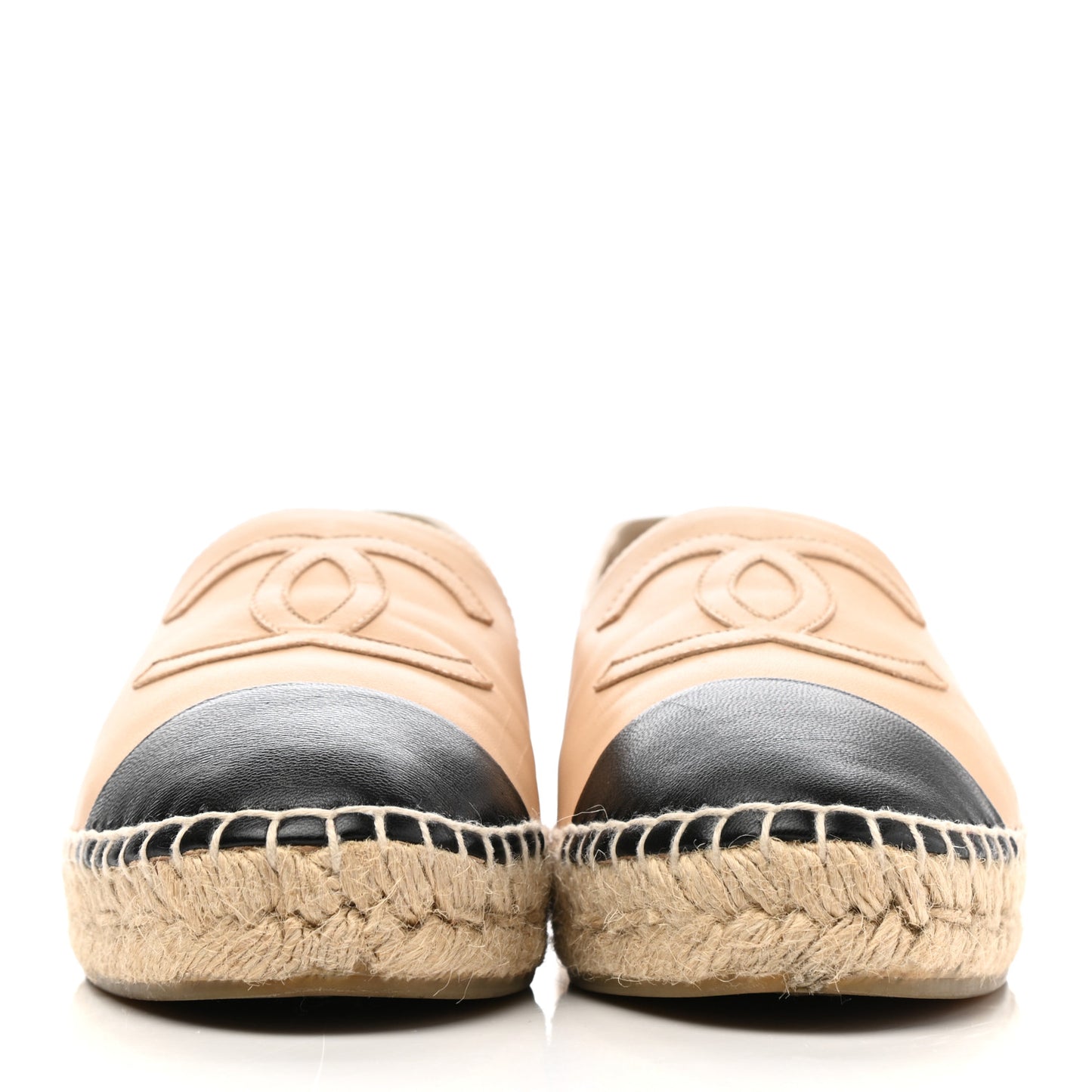 Lambskin CC Espadrilles 38 Beige Black