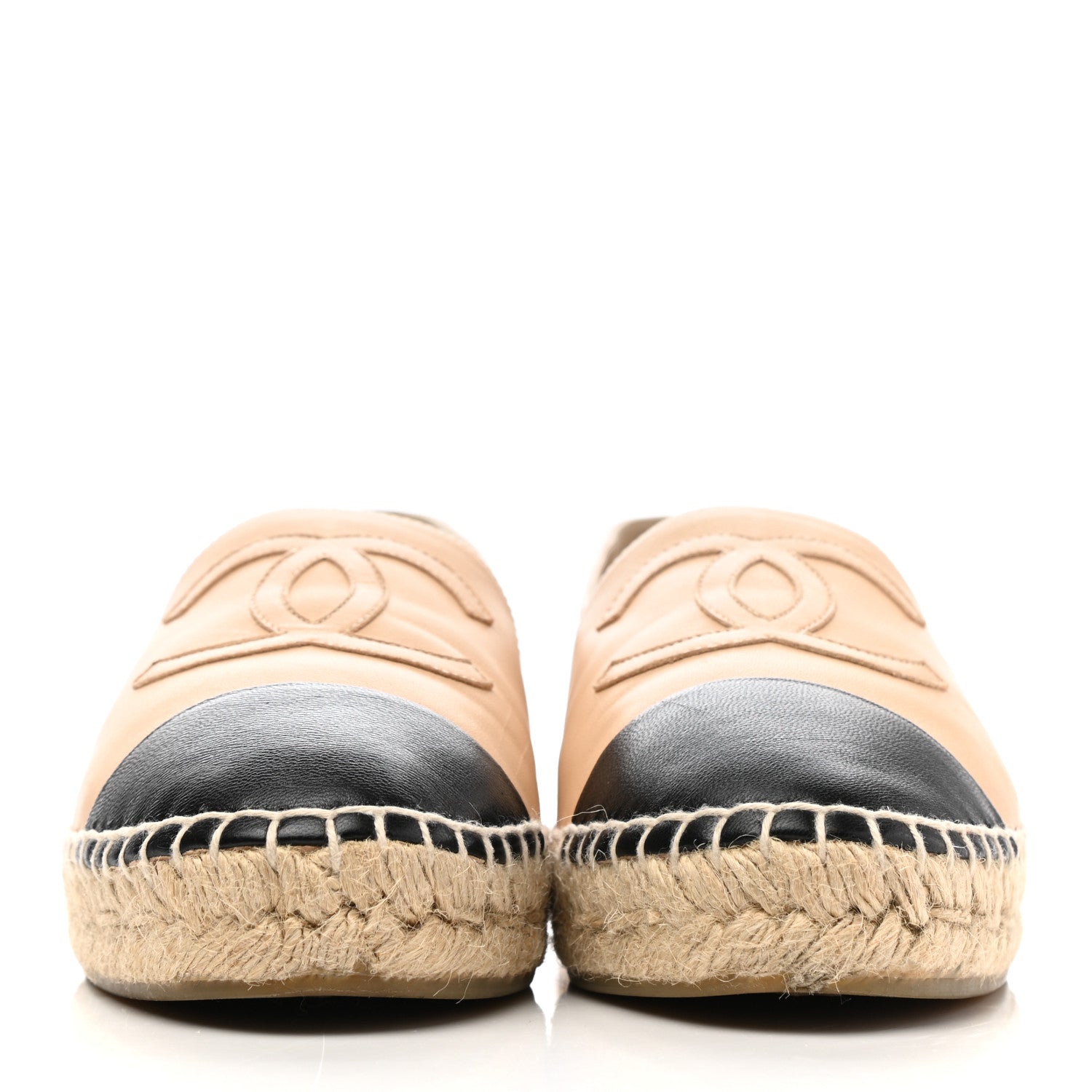 Chanel Lambskin CC Espadrilles 38 Beige Black 2 of 11