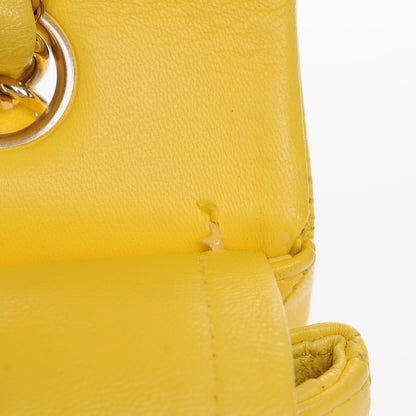 Chanel Lambskin Quilted Medium Double Flap Yellow 7 of 8