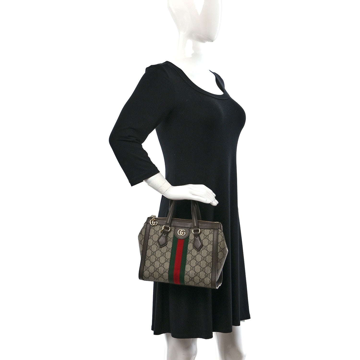 Gucci GG Supreme Monogram Small Ophidia Tote Bag Brown 2 of 13