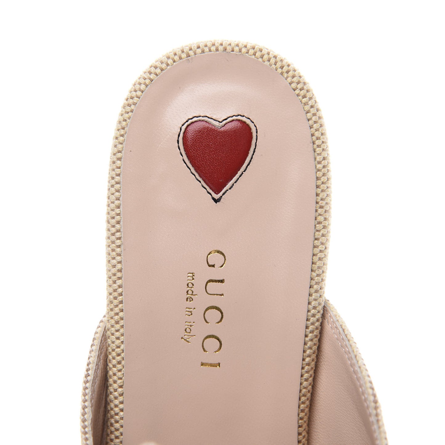 Canvas Vintage Charlotte Web Princetown Slippers 37 Sand Cuir