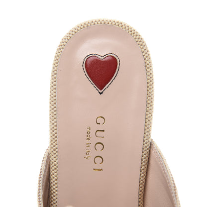 Gucci Canvas Vintage Charlotte Web Princetown Slippers 37 Sand Cuir 8 of 11