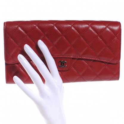 Chanel Caviar Quilted Travel Wallet Red 2 of 8