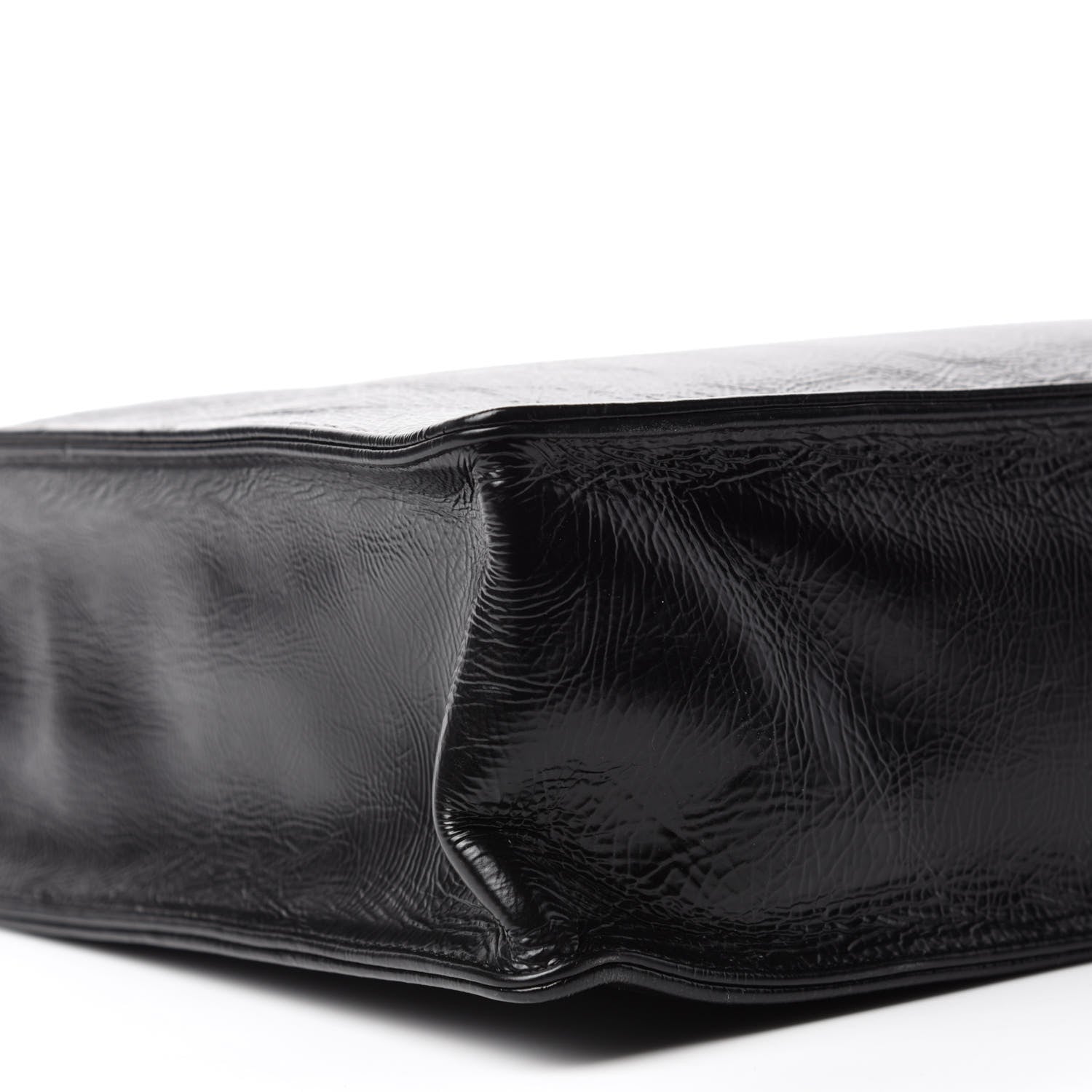 Chanel Shiny Aged Calfskin North South Shopping Bag Black 6 of 11