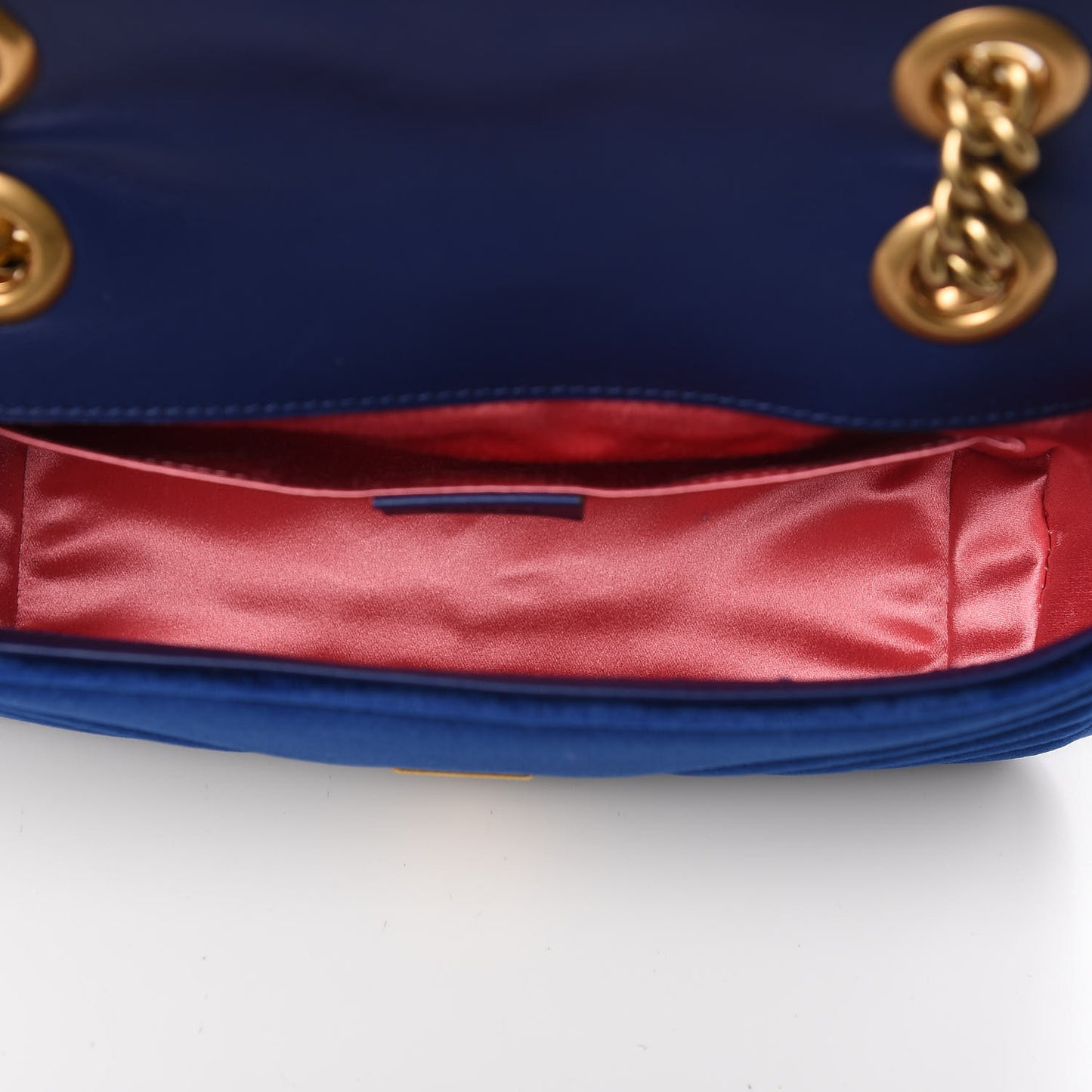 Velvet Matelasse Mini GG Marmont Shoulder Bag Cobalt Blue