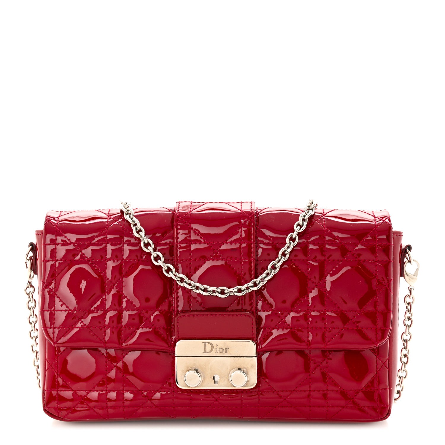 Christian Dior Patent Cannage Miss Dior Promenade Pouch Red 1 of 15