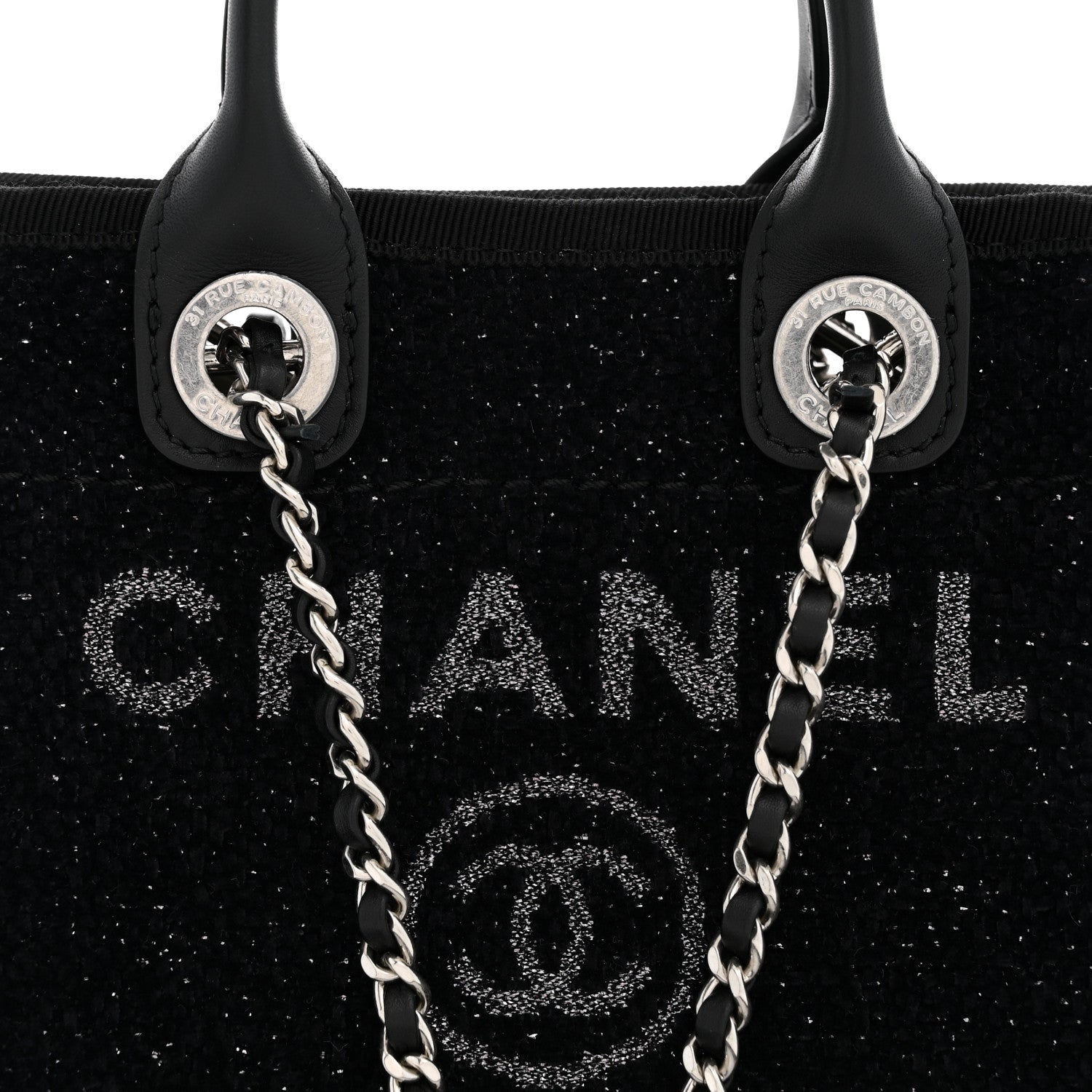 Chanel Lurex Canvas Mini Deauville Tote Black 8 of 11