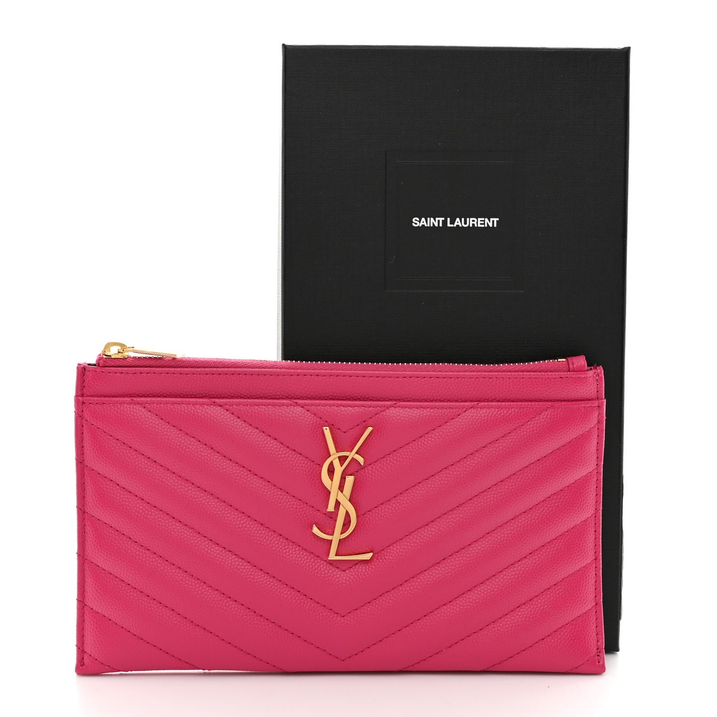 Grain De Poudre Chevron Monogram Bill Pouch Fresh Fuxia