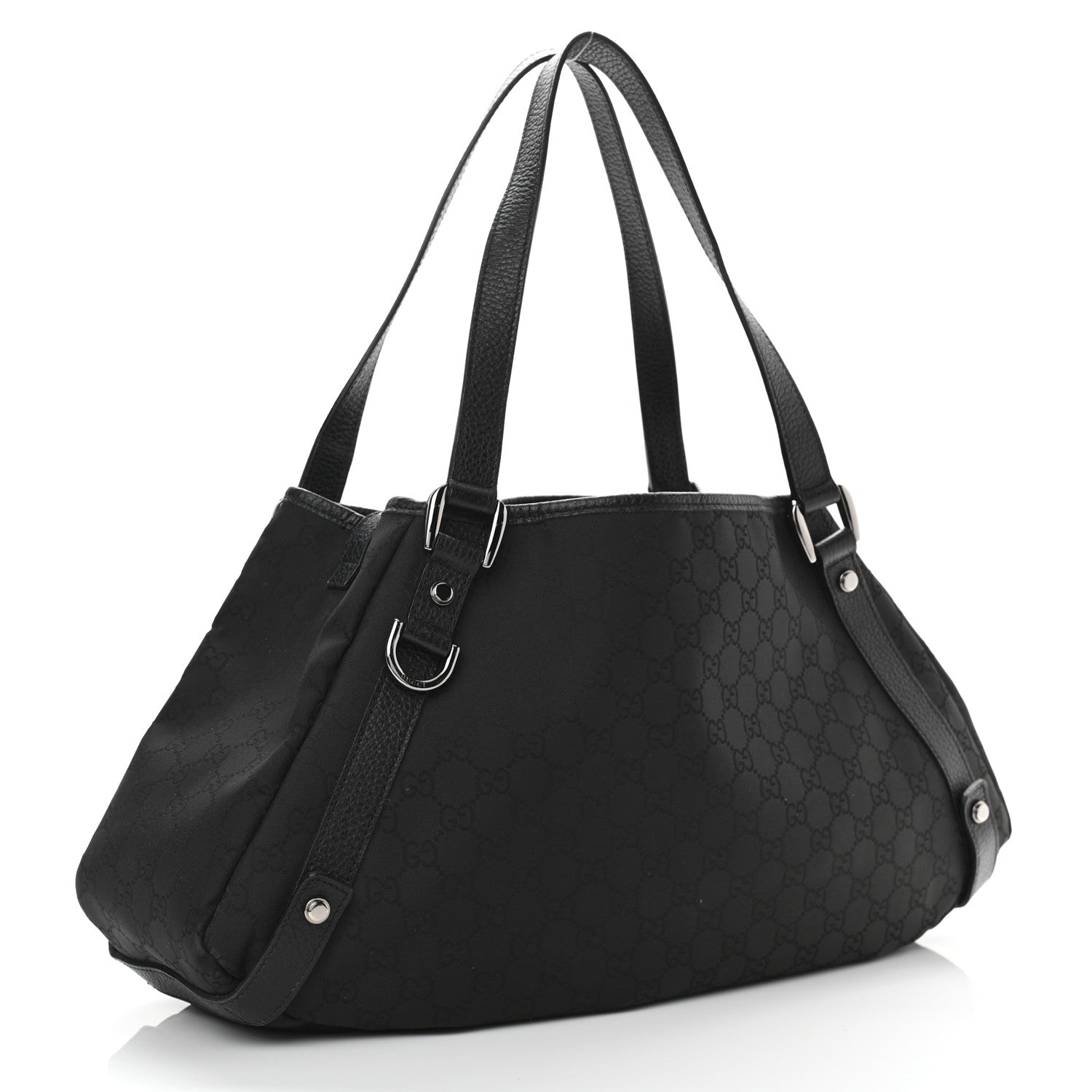 Gucci Nylon Monogram Medium Abbey Shoulder Bag Black 2 of 9