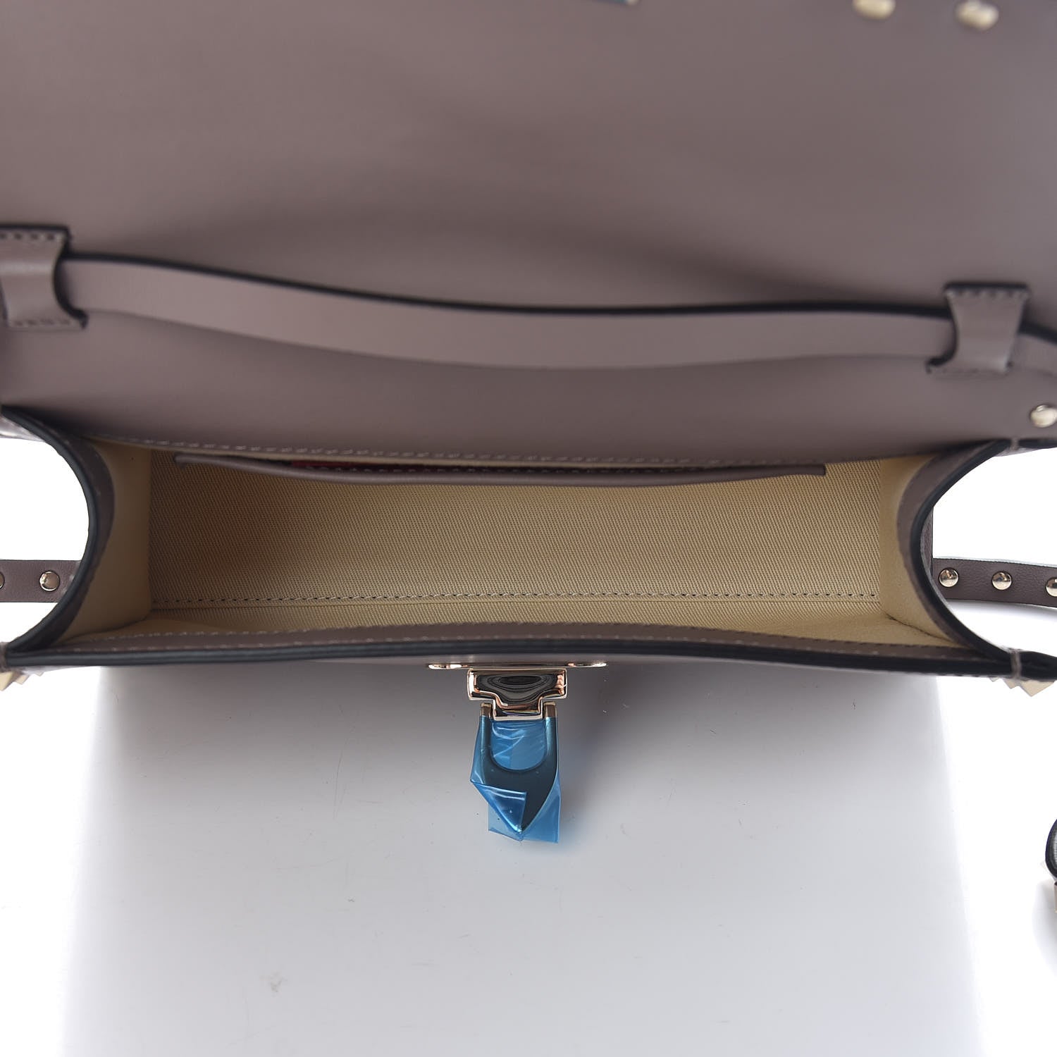 Valentino Garavani Vitello Medium Rockstud Flip Lock Crossbody Bag Clay 5 of 11