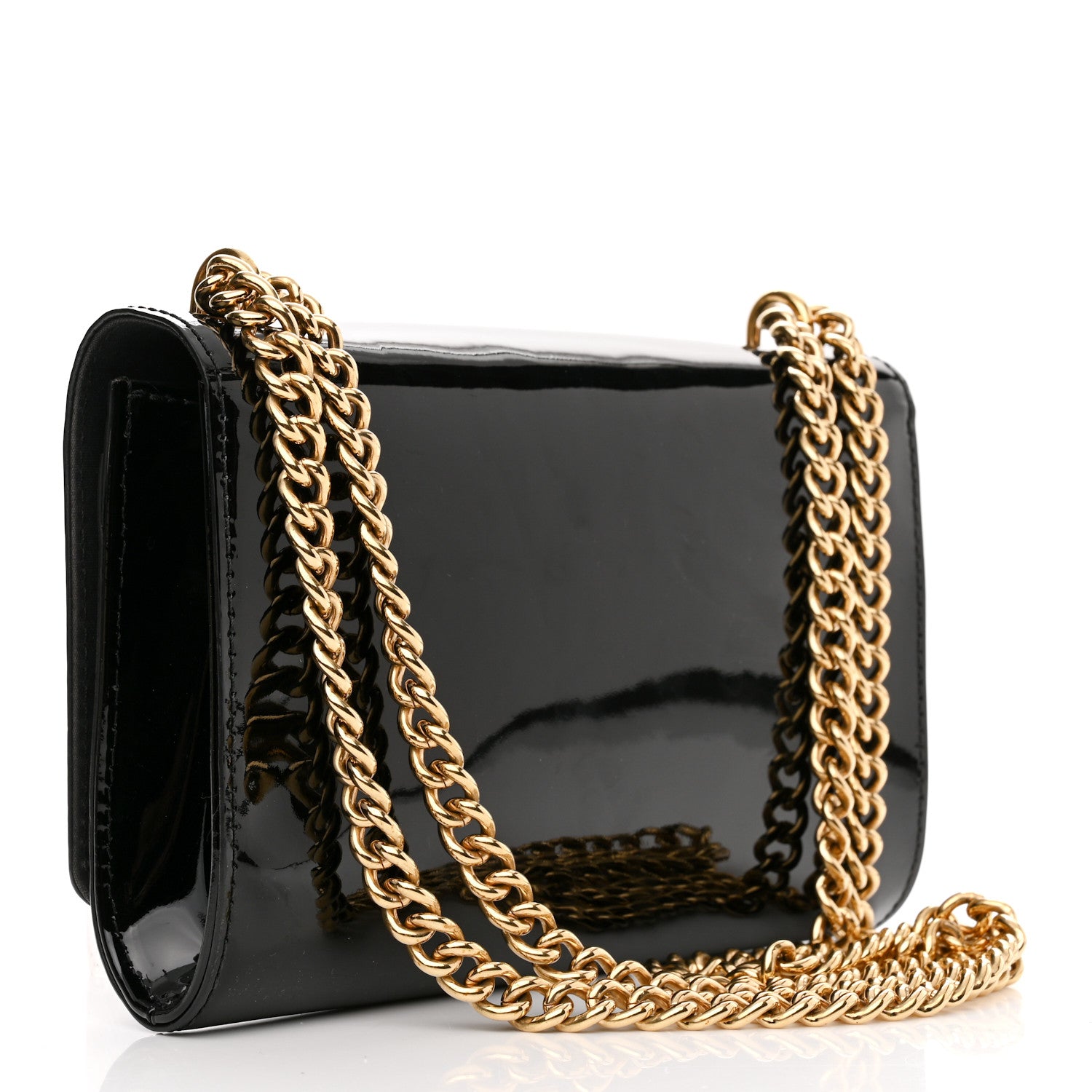 Louis Vuitton Patent Chain Louise MM Black 3 of 9