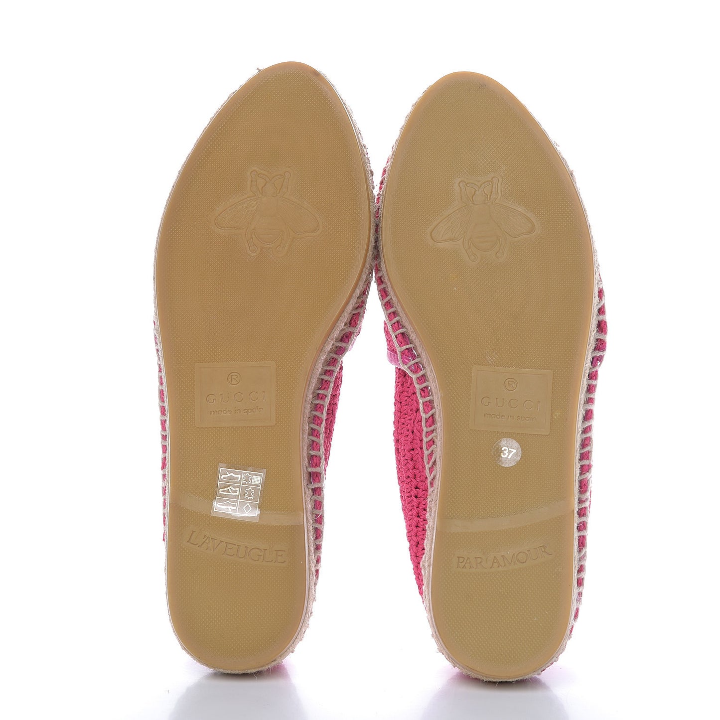 Cotton Crochet Pearly GG Marmont Espadrilles 37 Cyclamen Rose