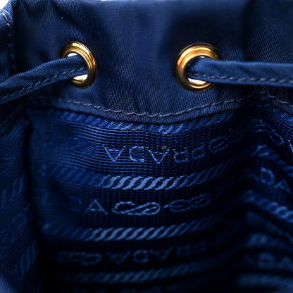 Prada Saffiano Tessuto Nylon Bucket Wristlet Royal 8 of 9