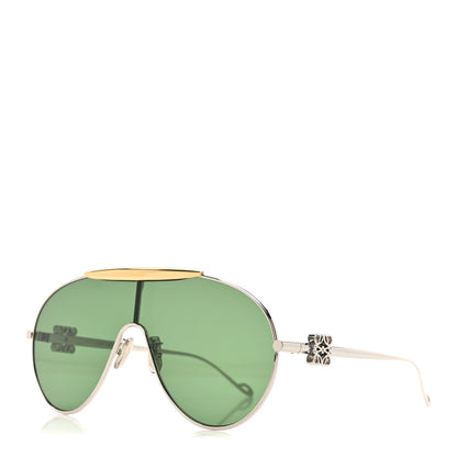 Loewe Metal Spoiler Aviator Oversized Sunglasses LW40111U Gold Silver 1 of 7