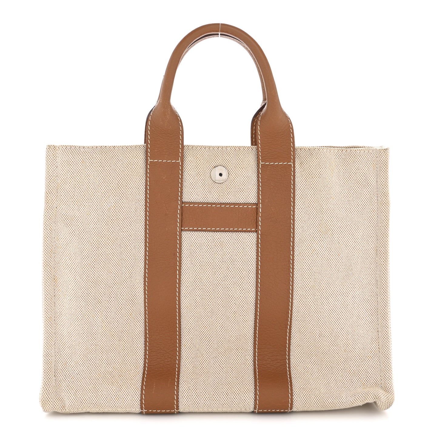 Toile Taurillon Clemence Sac Harnais Tote PM Beige Gold